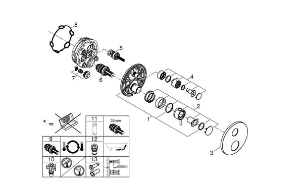 Grohe Atrio Termostatik Banyo/Duş Bataryası - 24358AL0