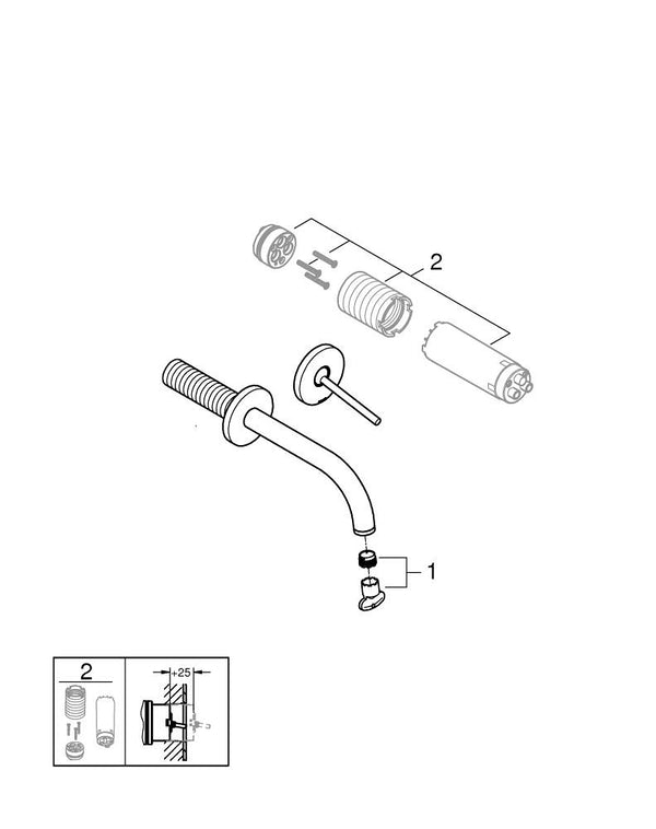 Grohe Atrio2  Delikli Joystick Lavabo Bataryası - 29410000
