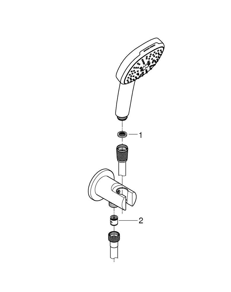 Grohe Tempesta  Cube 110 Wall Holder Set 3 Sprays ( Rain,  Jet,  Massage) - 26910003