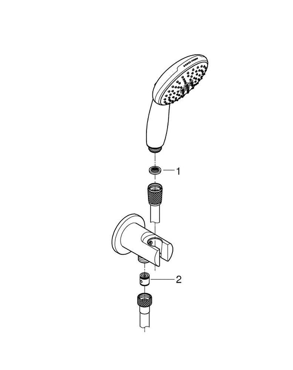 Grohe Tempesta 110 Wall Holder Set 2 Sprays ( Rain,  Jet) - 26406003