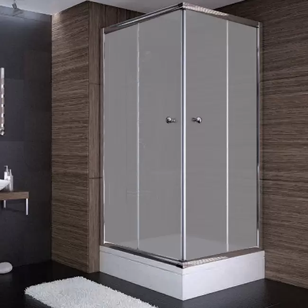 100x100x190 Kare Parlak Profil Komple Kumlu Cam Duş Kabini (tekne Hariç)