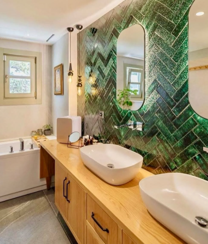 Art Mosaic Forest Emerald Green 6,5x21,5 El Yapımı Terracotta Seramik