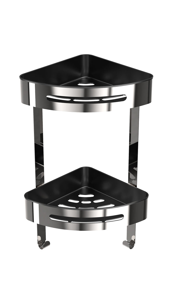 Duş Malzemelik/şampuanlık, Köşe İkili 20x20 Cm Parlak P. Çelik