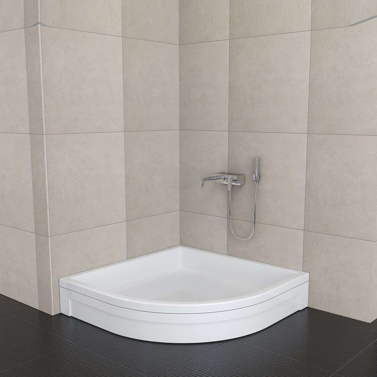 90x90x16 Oval Panelli Duş Teknesi