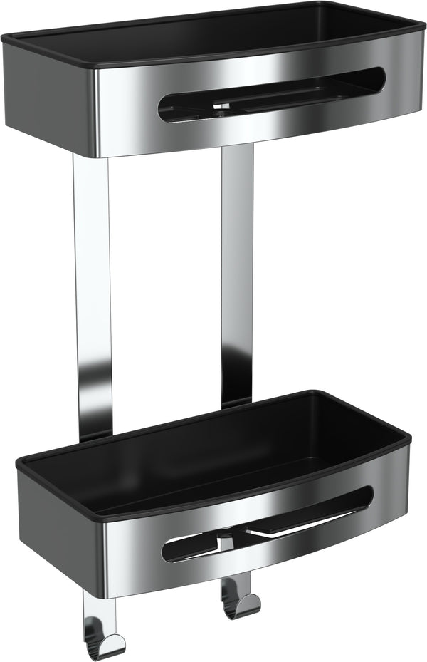 Duş Malzemelik/şampuanlık, Düz İkili 20x20 Cm Parlak P. Çelik