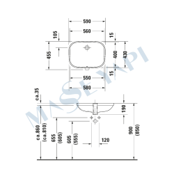 D-Code Tezgah Altı Lavabo 56 cm - 3