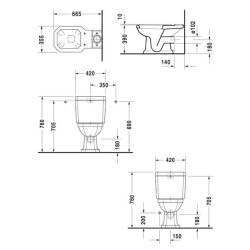 Duravit 1930 Seri Klozet Rezervuar ve Kapak Hariç 0227310075 - 3