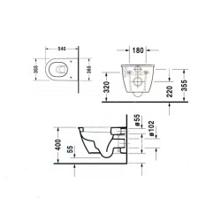 Duravit Darling New Asma Klozet 54 Cm Kapak Hariç 2545390075 - 3