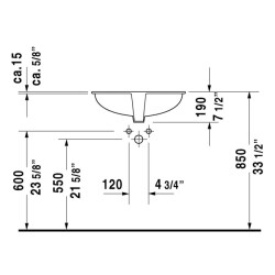 Duravit Dune Tezgah altı Lavabo 57 cm 0481570000 - 3