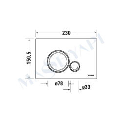 Duravit DuraSystem® Beta 120 Kumanda Kapağı, Parlak Beyaz - 2