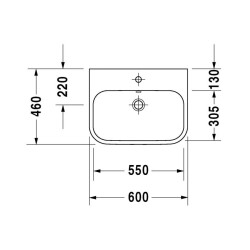 Duravit Happy D.2 Tezgahüstü Lavabo 60 cm 2315600000 - 2