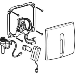 Elektronik deşarj tetiklemeli Geberit pisuvar deşarj kontrolü, pilli, plastik kapaklı, Basic: Mat krom - 2