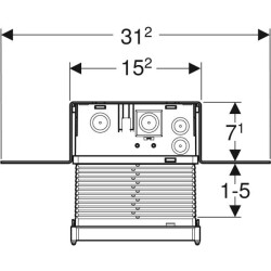 Geberit elektronik lavabo bataryaları montaj seti, tezgah üstü, sıva altı fonksiyon kutulu - 4