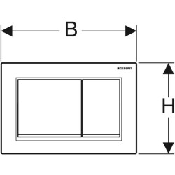 Geberit kumanda kapağı Omega30, 2 kademeli deşarj için: beyaz, parlak krom - 2