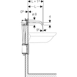 Geberit lavabo bataryası Piave, ankastre, elektrikli, sıva altı fonksiyon kutusu için: Parlak krom, L=17cm, Mikser=Mikserli - 3