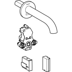 Geberit Piave lavabo bataryası, ankastre, pilli, sıva altı fonksiyon kutusu ile: Parlak krom, L=17cm, Mikser=Miksersiz - 2