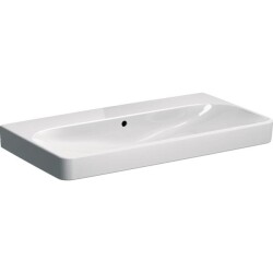 Geberit Smyle Square lavabo: B=90cm, T=48cm, Batarya deliği=Yok, Taşma deliği=Görünür, Beyaz - 1