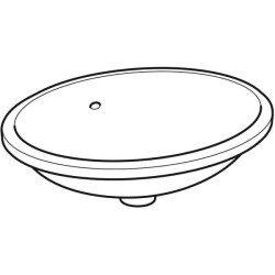 Geberit VariForm oval tezgah altı lavabo: B1=50cm, T=46cm, Batarya deliği=Yok, Taşma deliği=Görünür, Beyaz - 2