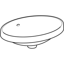 Geberit VariForm oval tezgah üstü lavabo: B=55cm, T=40cm, Batarya deliği=Yok, Taşma deliği=Görünür, Beyaz - 2