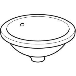 Geberit VariForm yuvarlak tezgah altı lavabo: T=42cm, Batarya deliği=Yok, Taşma deliği=Görünür, Beyaz - 2