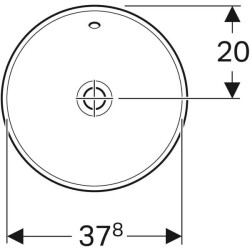 Geberit VariForm yuvarlak tezgah üstü lavabo: D=40cm, Batarya deliği=Yok, Taşma deliği=Görünür, Beyaz - 3