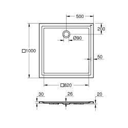 Grohe Akrilik Duş Teknesi 1000 X 1000 - 39300000 - 2