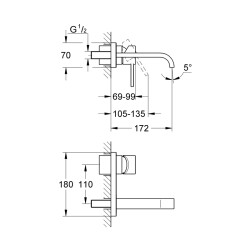 Grohe Allure 2 Delikli Lavabo Bataryası S-Boyut - 19309000 - 2