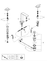 Grohe Allure 3 Delikli Lavabo Bataryası 1/2' M-Boyut - 20188DL1 - 2