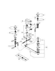 Grohe Allure Brilliant 3 Delikli Lavabo Bataryası 1/2' M-Boyut - 20626000 - 2