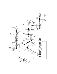 Grohe Allure Brilliant 3 Delikli Lavabo Bataryası L-Boyut - 20627DC0 - 2