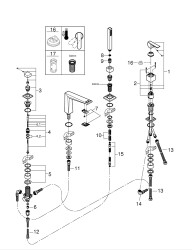 Grohe Allure Brilliant Dört Delikli Küvet Bataryası - 29405000 - 2