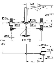 Grohe Allure Brilliant Private Collection 3 Delikli Lavabo Bataryası L-Boyut - 20667000 - 3