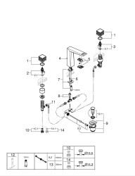 Grohe Allure Brilliant Private Collection 3 Delikli Lavabo Bataryası L-Boyut - 20670000 - 2