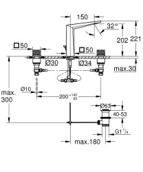 Grohe Allure Brilliant Private Collection 3 Delikli Lavabo Bataryası L-Boyut - 20670000 - 4