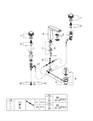 Grohe Allure Brilliant Private Collection 3 Delikli Lavabo Bataryası L-Boyut - 20671000 - 2