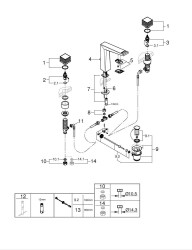 Grohe Allure Brilliant Private Collection 3 Delikli Lavabo Bataryası L-Boyut - 20672000 - 2