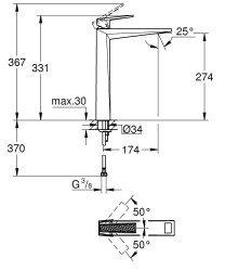 Grohe Allure Brilliant Private Collection Tek Kumandalı Lavabo Bataryası Xl-Boyut - 24417000 - 3