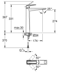 Grohe Allure Brilliant Private Collection Tek Kumandalı Lavabo Bataryası Xl-Boyut - 24418000 - 3