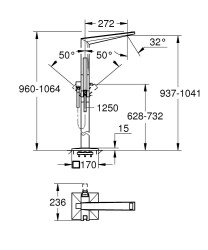 Grohe Allure Brilliant Private Collection Yerden Küvet Bataryası - 24423000 - 3