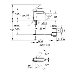 Grohe Allure Brilliant Tek Kumandalı Bide Bataryası 1/2' M-Boyut - 23117Al0 - 2