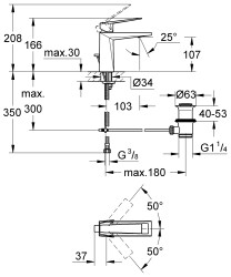 Grohe Allure Brilliant Tek Kumandalı Lavabo Bataryası M-Boyut - 24341000 - 4