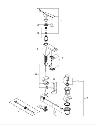 Grohe Allure Brilliant Tek Kumandalı Lavabo Bataryası M-Boyut - 24341DC0 - 2