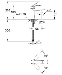 Grohe Allure Brilliant Tek Kumandalı Lavabo Bataryası M-Boyut - 24342000 - 4