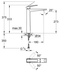 Grohe Allure Brilliant Tek Kumandalı Lavabo Bataryası Xl-Boyut - 24346DC0 - 4