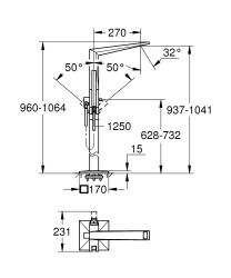 Grohe Allure Brilliant Yerden Küvet Bataryası - 24348000 - 4