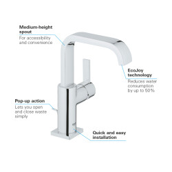 Grohe Allure Tek Kumandalı Lavabo Bataryası 1/2' L-Boyut - 32146000 - 3