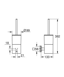 Grohe Allure Tuvalet Fırçası Seti - 40340DL1 - 3