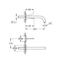 Grohe Atrio 2 Delikli Joystick Lavabo Bataryası - 19918Dc3 - 2