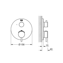 Grohe Atrio Ankastre Termostatik Banyo Bataryası - 24134Gl3 - 2