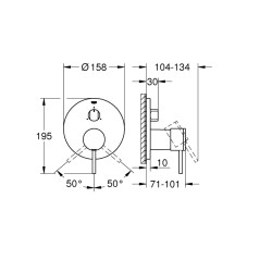 Grohe Atrio Tek Kumandalı 3 Yönlü Banyo Bataryası - 24096003 - 2